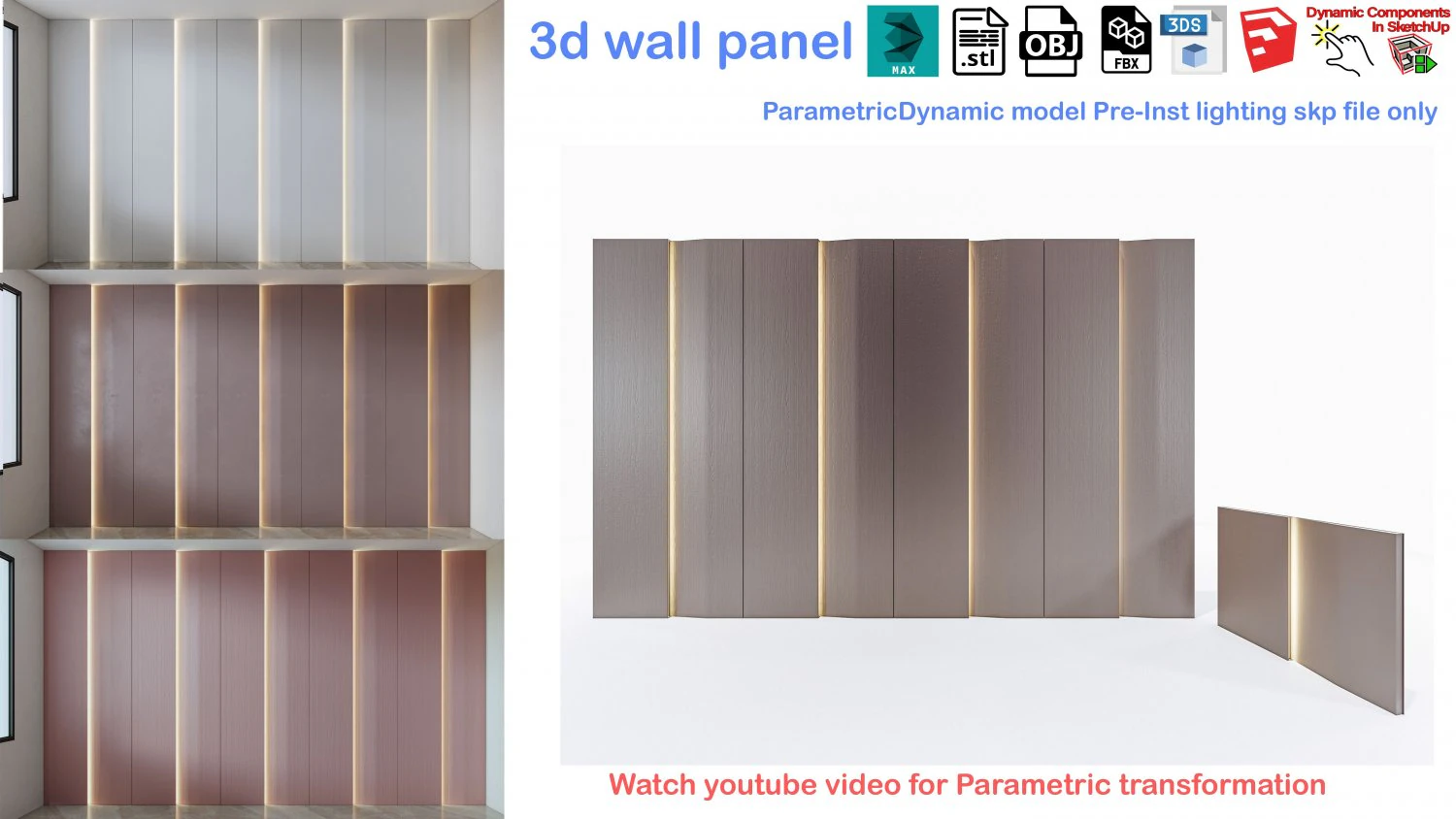 Decorative Wall Panel 3D wall panel 3d panel 3D Model .c4d .max .obj .3ds .fbx .stl .blend 