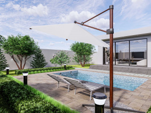 Living room interior exterior scene 3D Модель