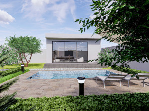Living room interior exterior scene 3D Модель