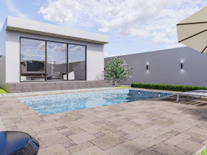 Living room interior exterior scene 3D Model