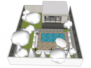Living room interior exterior scene 3D Модель
