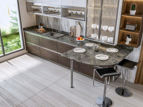 Kitchen fully parametric fully resizable full scene 003 Modelo 3D