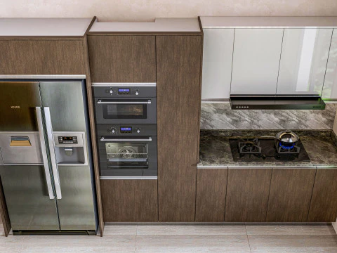 Cucina completamente parametrica, scena completa completamente ridimensionabile 003 Modello 3D