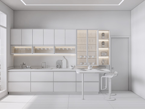 Kitchen fully parametric fully resizable full scene 003 Modelo 3D