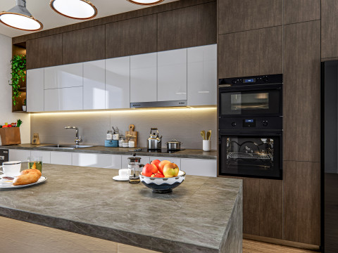 Kitchen fully parametric fully resizable full scene 005 3D Модель