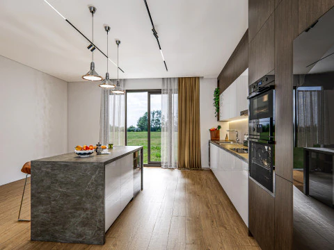 Cucina completamente parametrica, completamente ridimensionabile, scena completa 005 Modello 3D