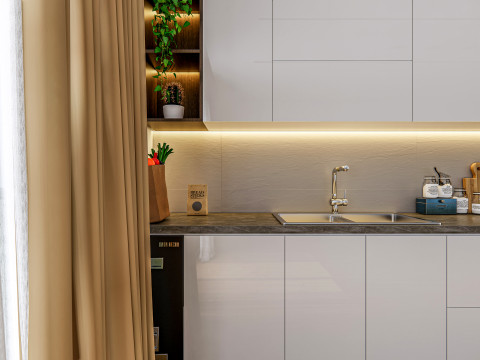 Kitchen fully parametric fully resizable full scene 005 3D Модель