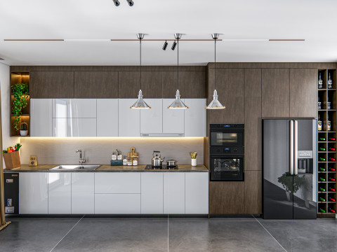 Kitchen fully parametric fully resizable full scene 005 3D Модель