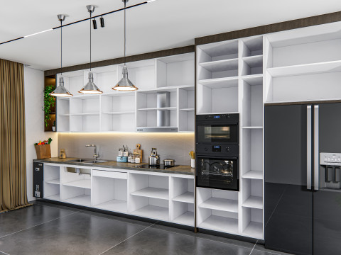 Kitchen fully parametric fully resizable full scene 005 3D Модель