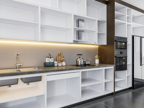 Kitchen fully parametric fully resizable full scene 005 3D Модель