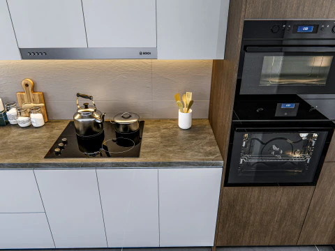 Cucina completamente parametrica, completamente ridimensionabile, scena completa 005 Modello 3D