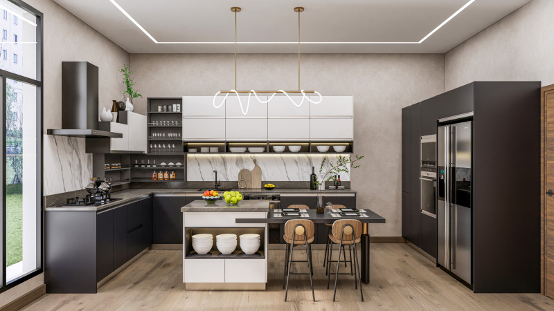 Kitchen fully parametric fully resizable full scene 006 3D Модель .c4d .max .obj .3ds .fbx .stl .blend 