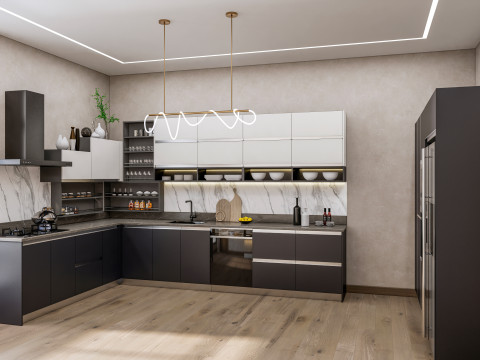 Kitchen fully parametric fully resizable full scene 006 3D Модель