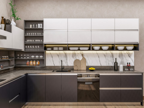 Kitchen fully parametric fully resizable full scene 006 3D Модель