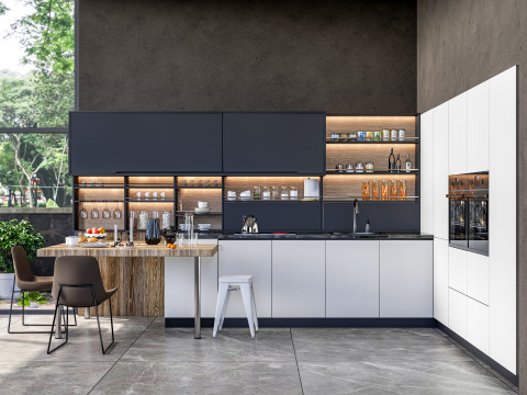 Kitchen fully parametric fully resizable full scene 007 3Dモデル