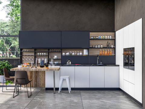 Kitchen fully parametric fully resizable full scene 007 Modelo 3D