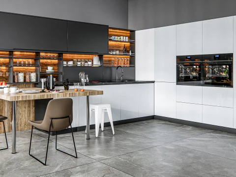 Cucina completamente parametrica, scena completa completamente ridimensionabile 007 Modello 3D