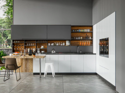 Cucina completamente parametrica, scena completa completamente ridimensionabile 007 Modello 3D