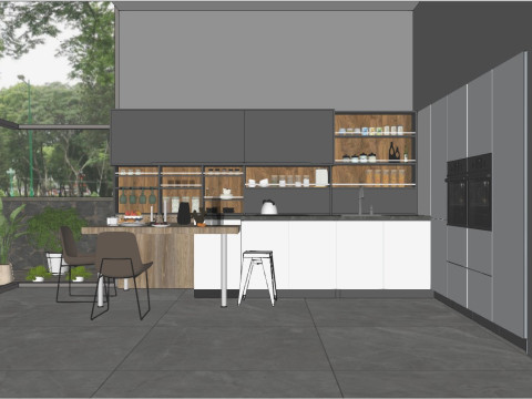 Kitchen fully parametric fully resizable full scene 007 Modelo 3D