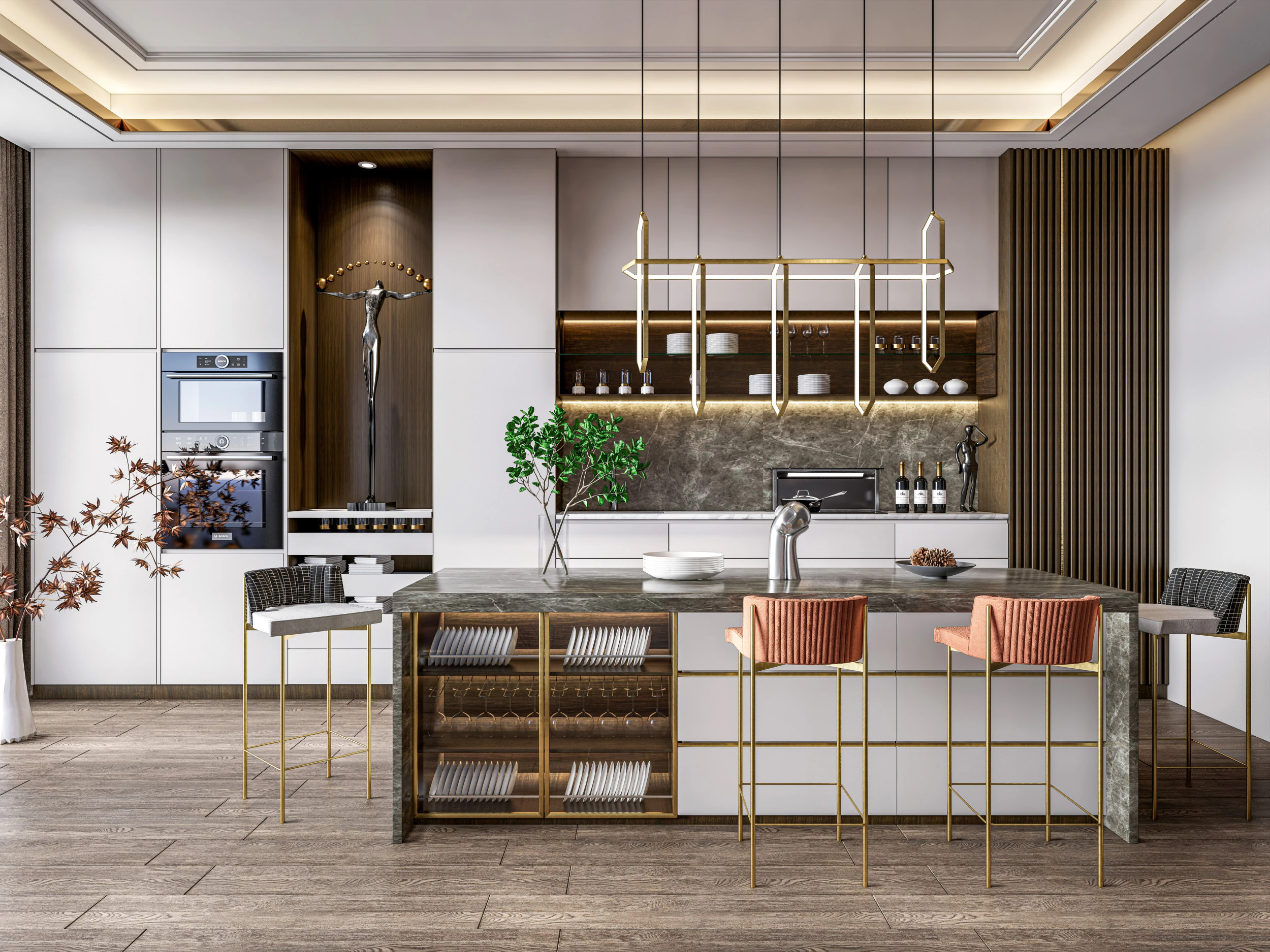 Cucina completamente parametrica, completamente ridimensionabile, scena completa 0010 Modello 3D .c4d .max .obj .3ds .fbx .stl .blend 