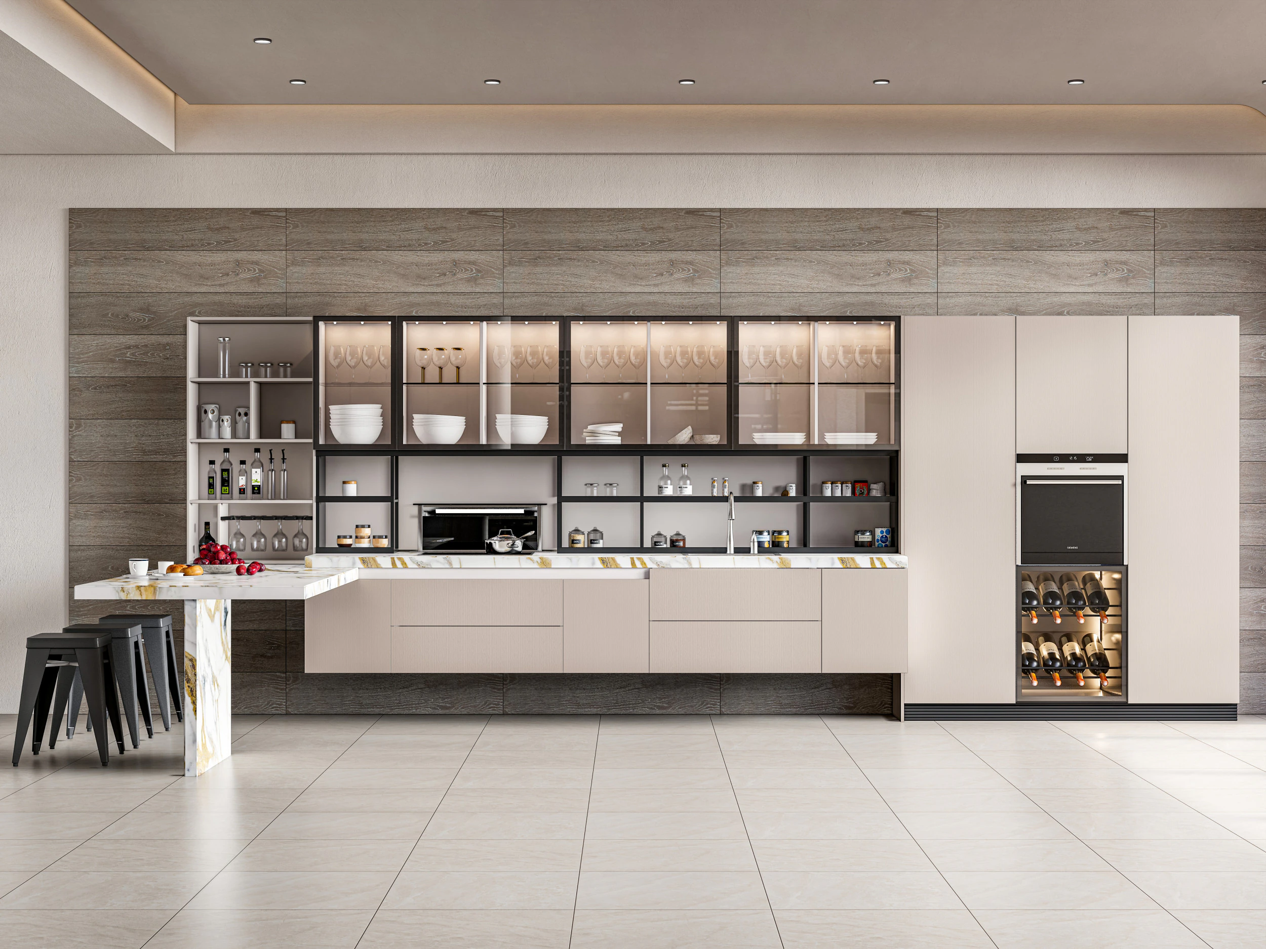 Kitchen fully parametric fully resizable full scene 0014 3D Model .c4d .max .obj .3ds .fbx .stl .blend