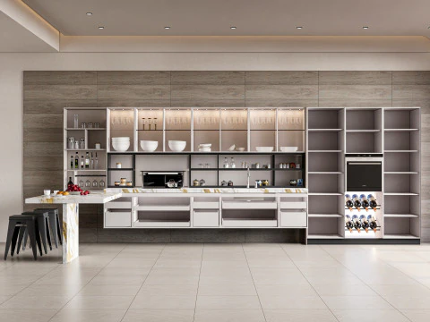 Kitchen fully parametric fully resizable full scene 0014 3D Model