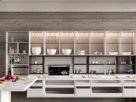 Kitchen fully parametric fully resizable full scene 0014 3D Model