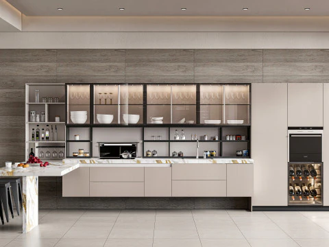 Kitchen fully parametric fully resizable full scene 0014 3D Model