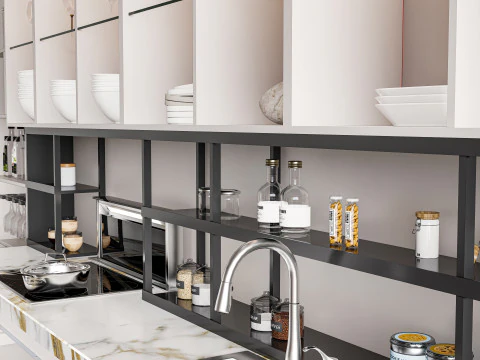 Kitchen fully parametric fully resizable full scene 0014 3D Model
