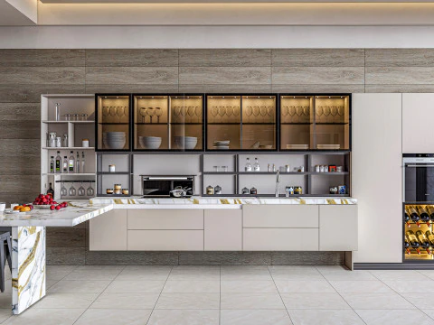 Kitchen fully parametric fully resizable full scene 0014 3D Model