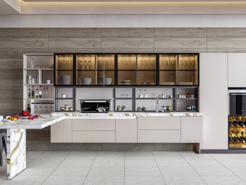 Kitchen fully parametric fully resizable full scene 0014 3D Model