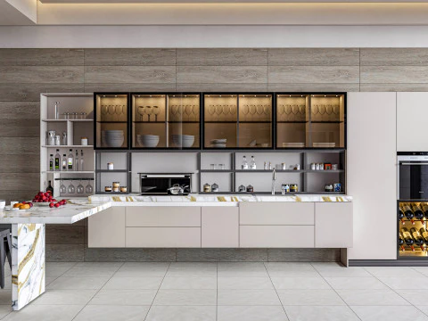 Kitchen fully parametric fully resizable full scene 0014 3D Model