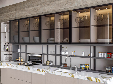 Kitchen fully parametric fully resizable full scene 0014 3D Model