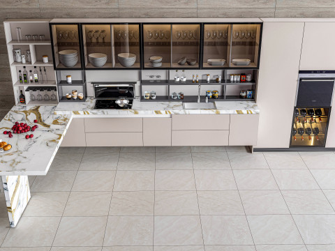Kitchen fully parametric fully resizable full scene 0014 3D Model