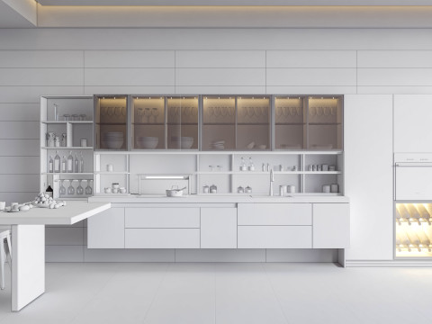Kitchen fully parametric fully resizable full scene 0014 3D Model
