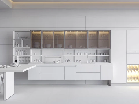 Kitchen fully parametric fully resizable full scene 0014 3D Model