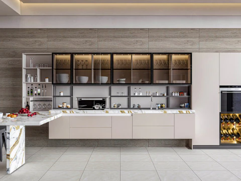 Kitchen fully parametric fully resizable full scene 0014 3D Model