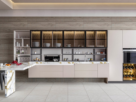 Kitchen fully parametric fully resizable full scene 0014 3D Model