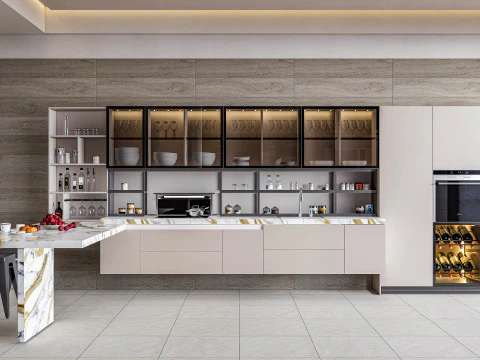Kitchen fully parametric fully resizable full scene 0014 3D Model