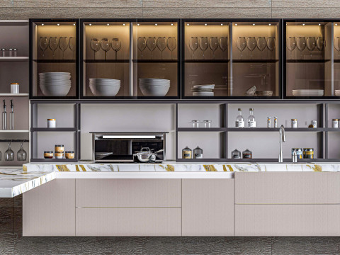 Kitchen fully parametric fully resizable full scene 0014 3D Model