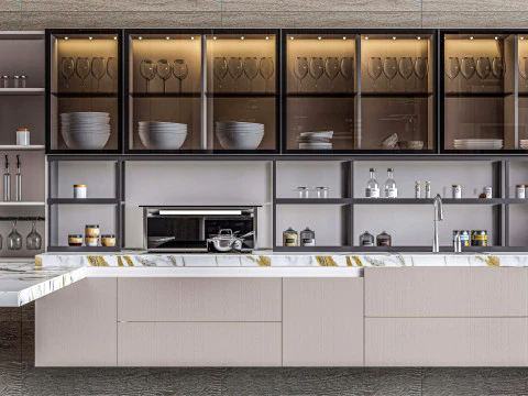 Kitchen fully parametric fully resizable full scene 0014 3D Model