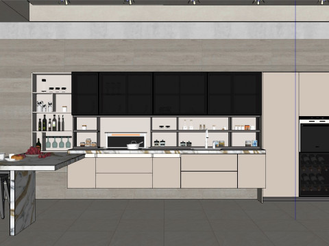 Kitchen fully parametric fully resizable full scene 0014 3D Model