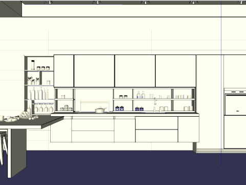 Kitchen fully parametric fully resizable full scene 0014 3D Model