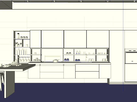 Kitchen fully parametric fully resizable full scene 0014 3D Model
