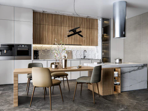 Scena di modellazione avanzata della cucina 0023 Modello 3D