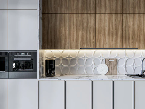 Scena di modellazione avanzata della cucina 0023 Modello 3D