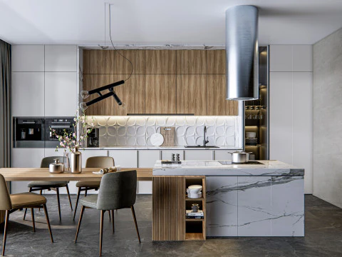 Scena di modellazione avanzata della cucina 0023 Modello 3D