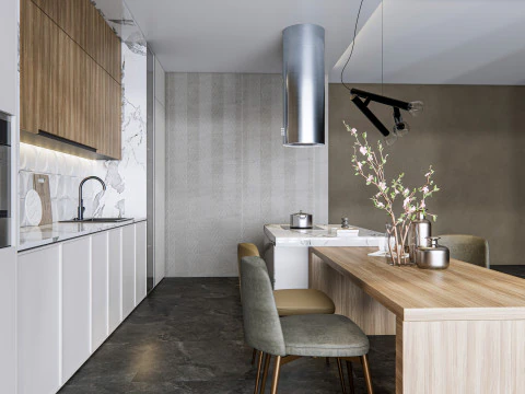 Scena di modellazione avanzata della cucina 0023 Modello 3D