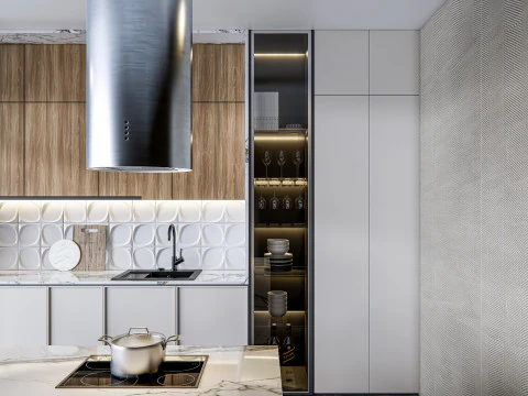 Scena di modellazione avanzata della cucina 0023 Modello 3D