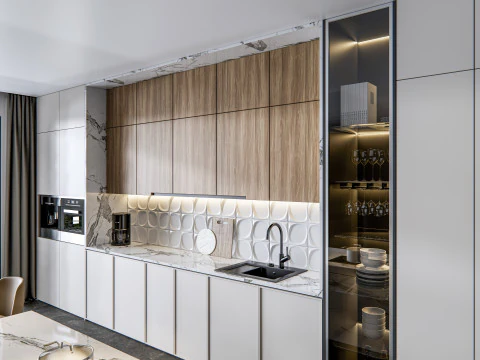 Scena di modellazione avanzata della cucina 0023 Modello 3D